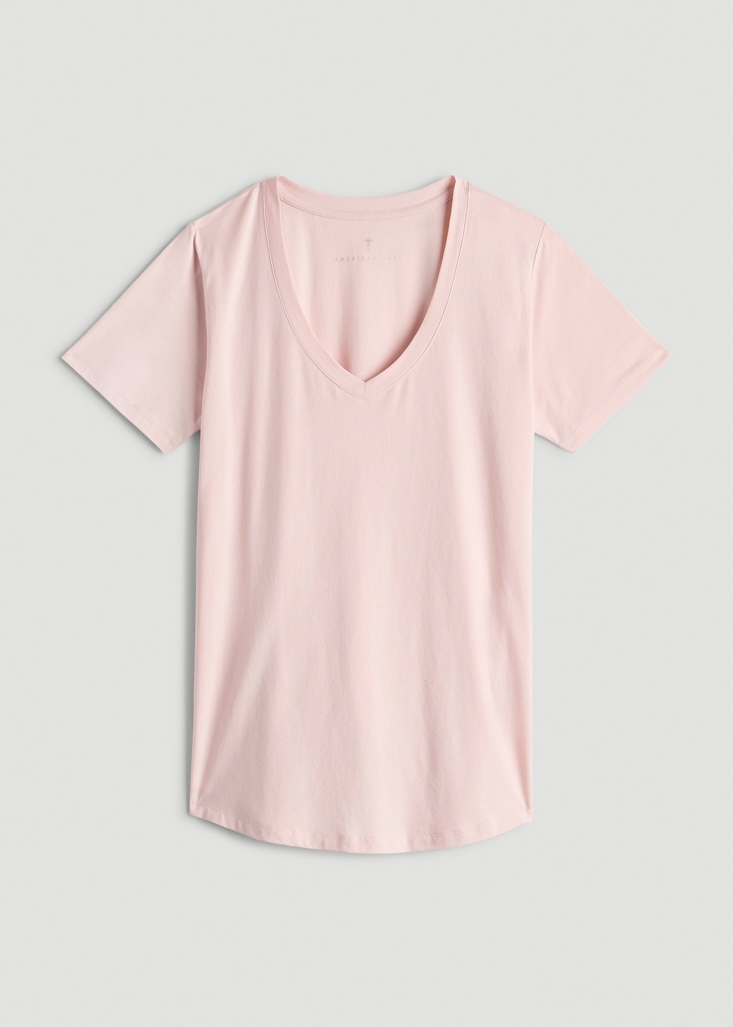 Women's Tall Scoop V-Neck Tee in Barely Pink