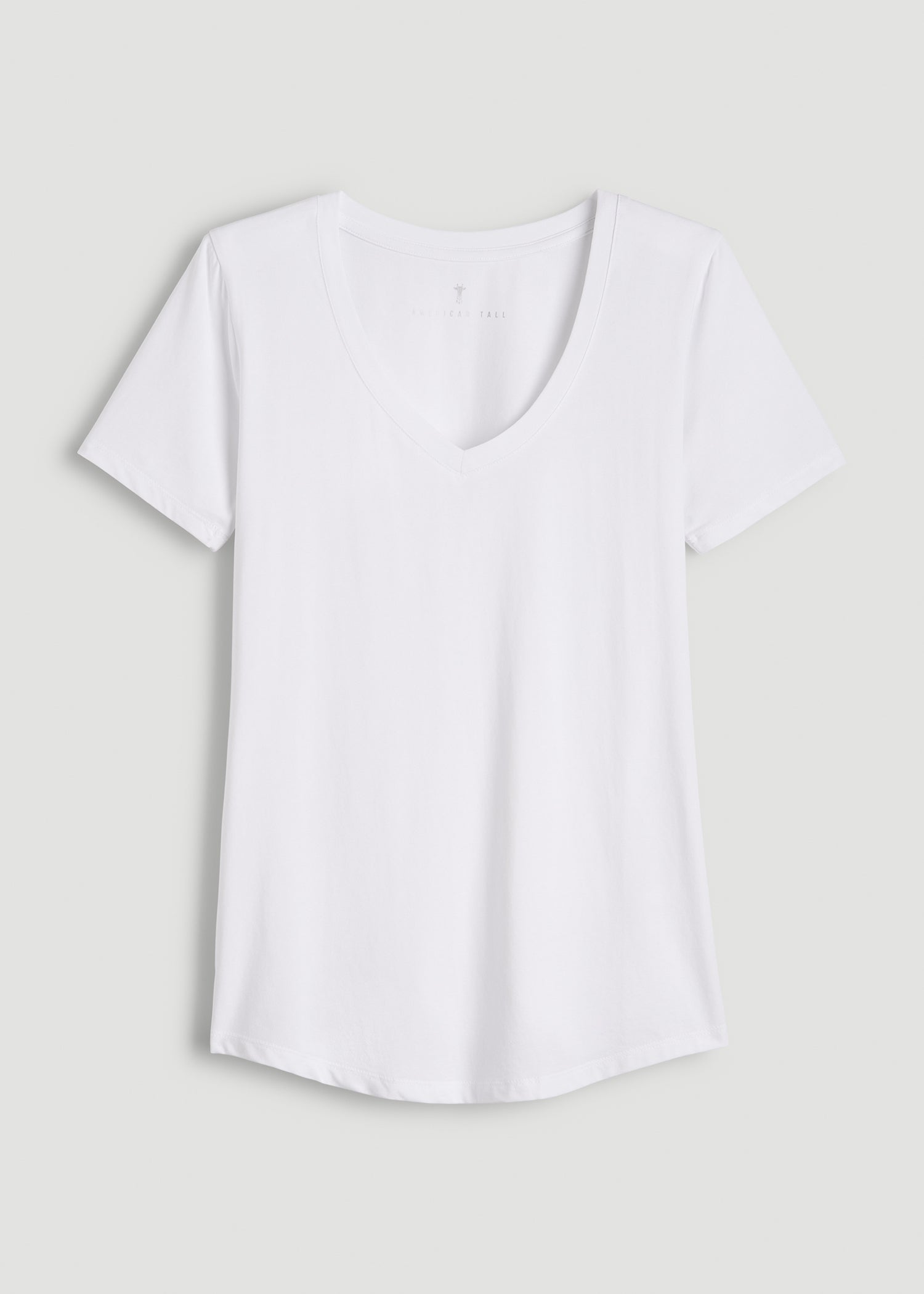 Scoop V-Neck Tee for Tall Women in Ecru