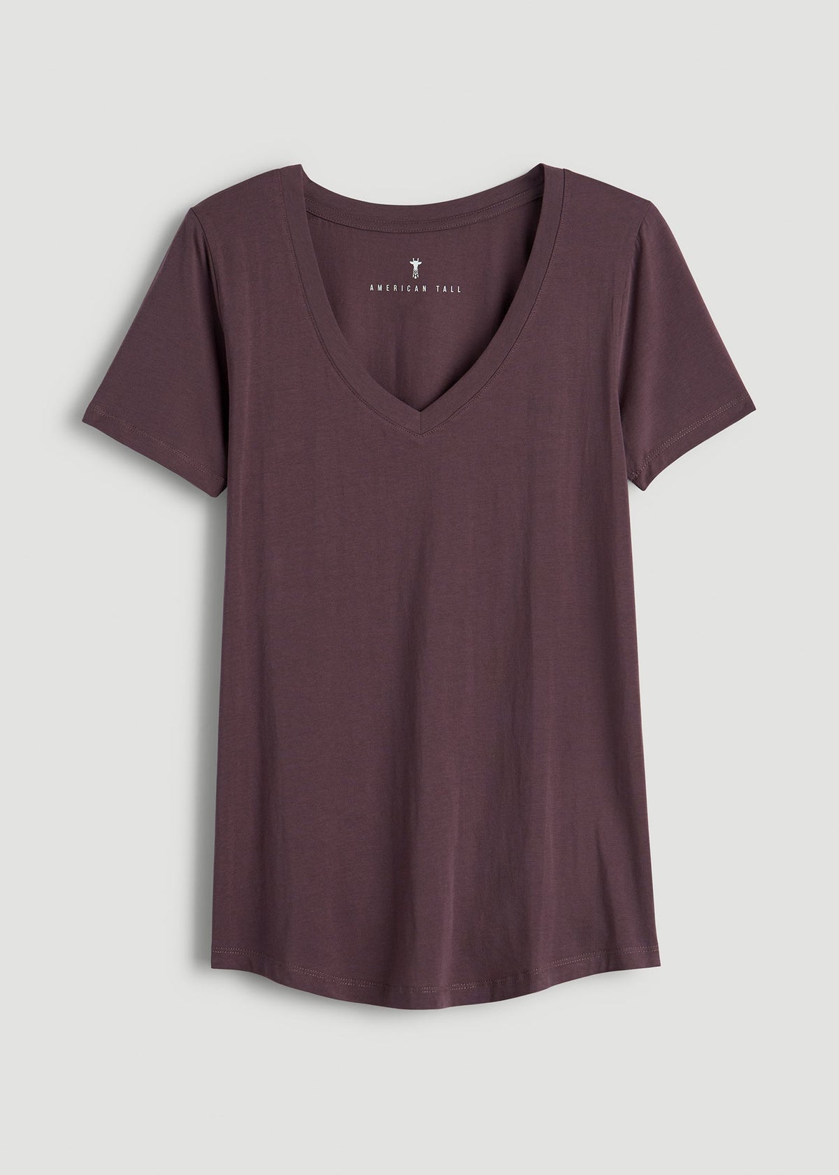 Women Tall Scoop Neck Tee Dusty Merlot | American Tall