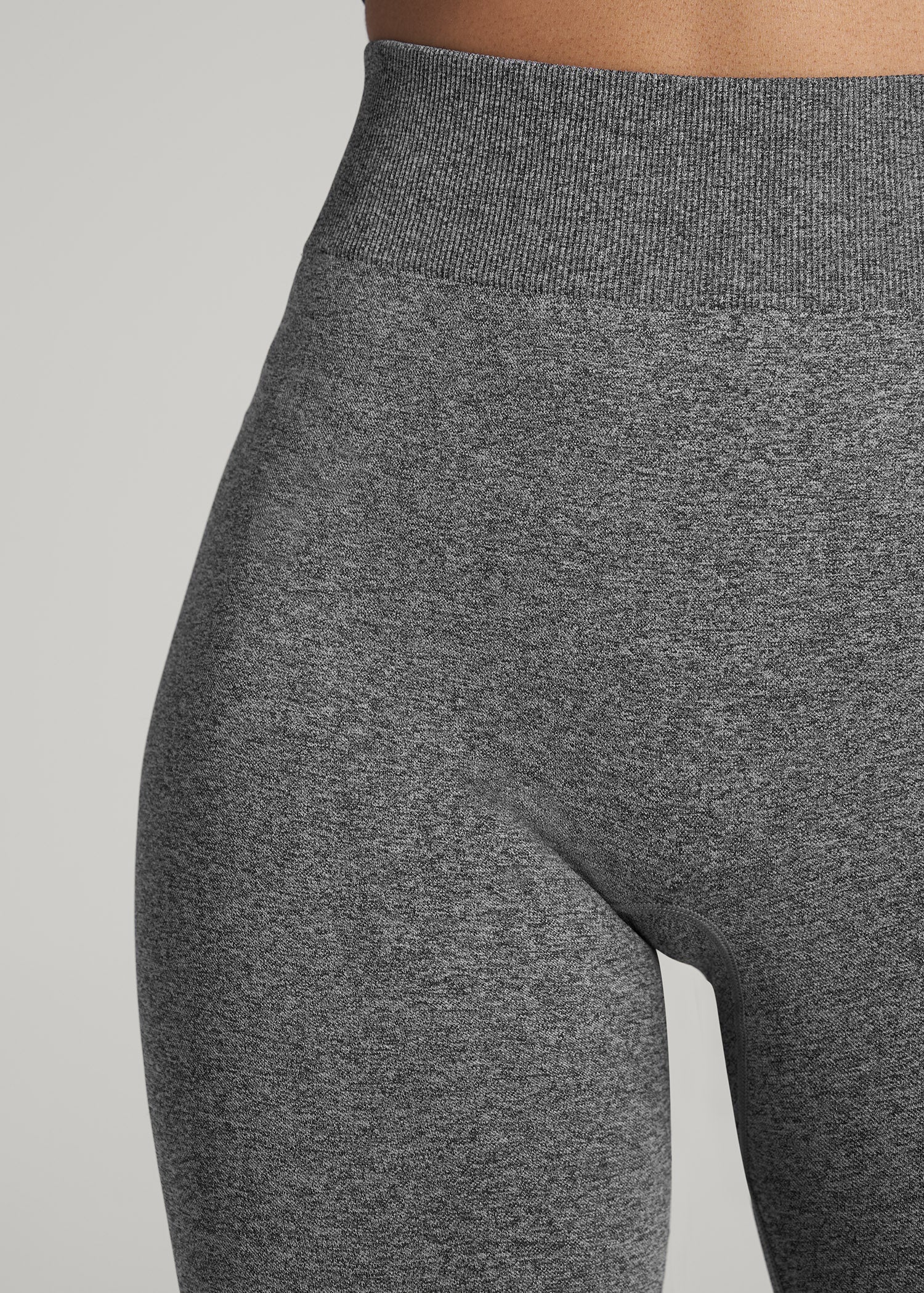 Women's Tall Seamless Compression Legging Black Grey Heather