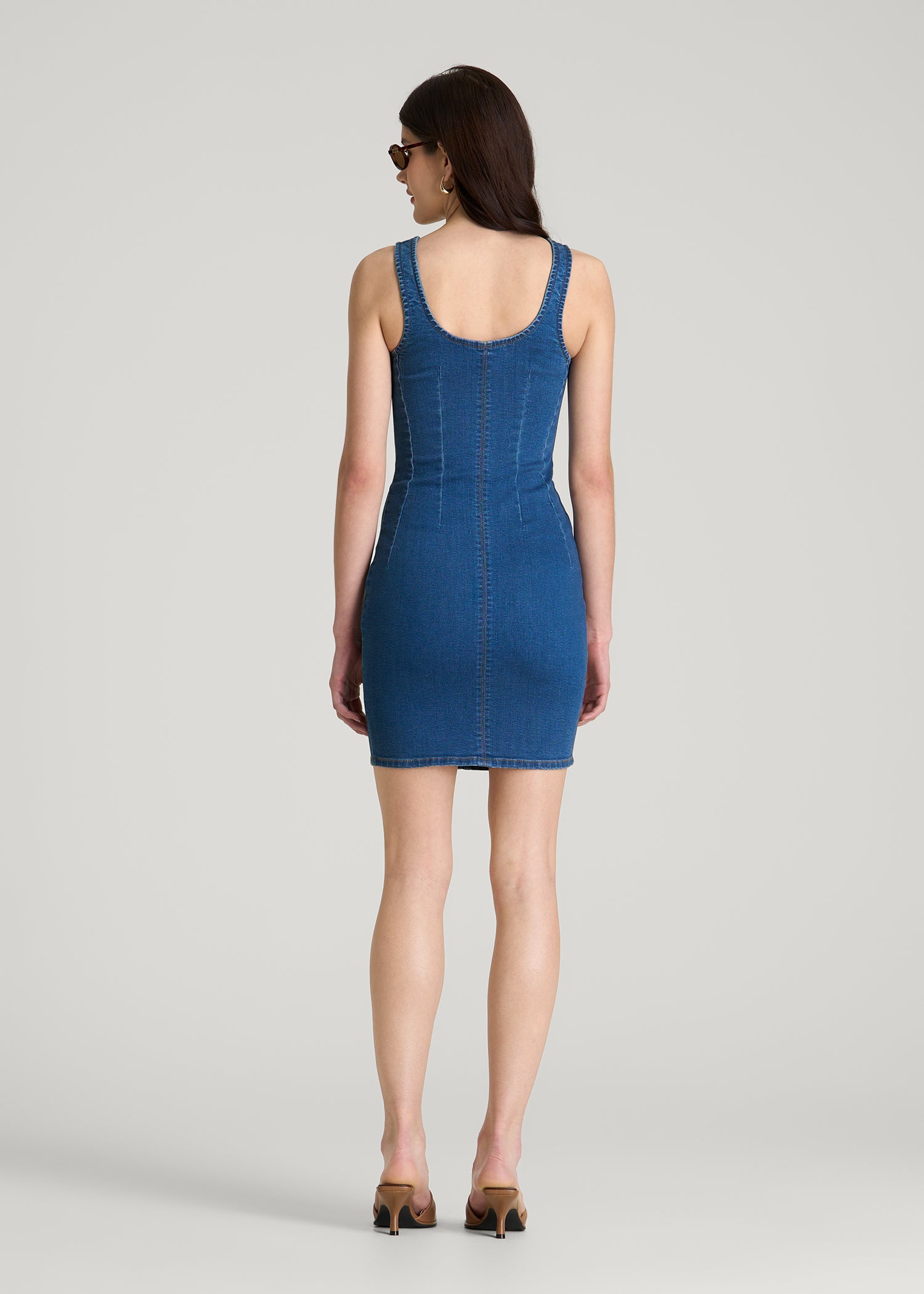 Short Denim Tank Dress for Tall Women in New Colorado Blue M / Extra Tall / New Colorado Blue