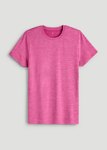 Short Sleeve Crewneck Tee for Tall Women in Magenta Mix