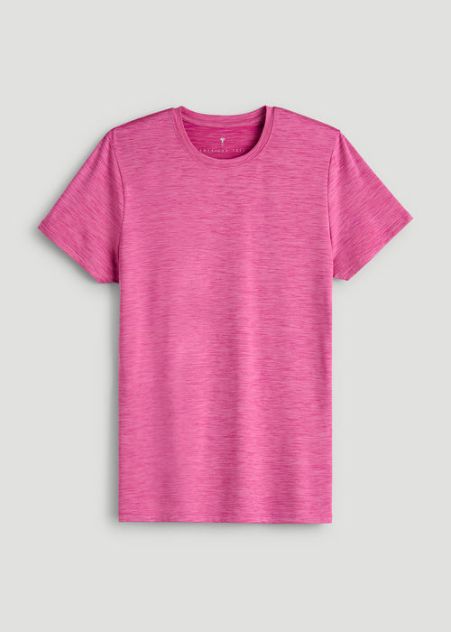 Short Sleeve Crewneck Tee for Tall Women in Magenta Mix