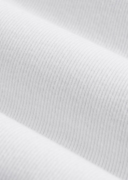 Short Sleeve Crew Neck Ribbed T-Shirt for Tall Women in Bright White