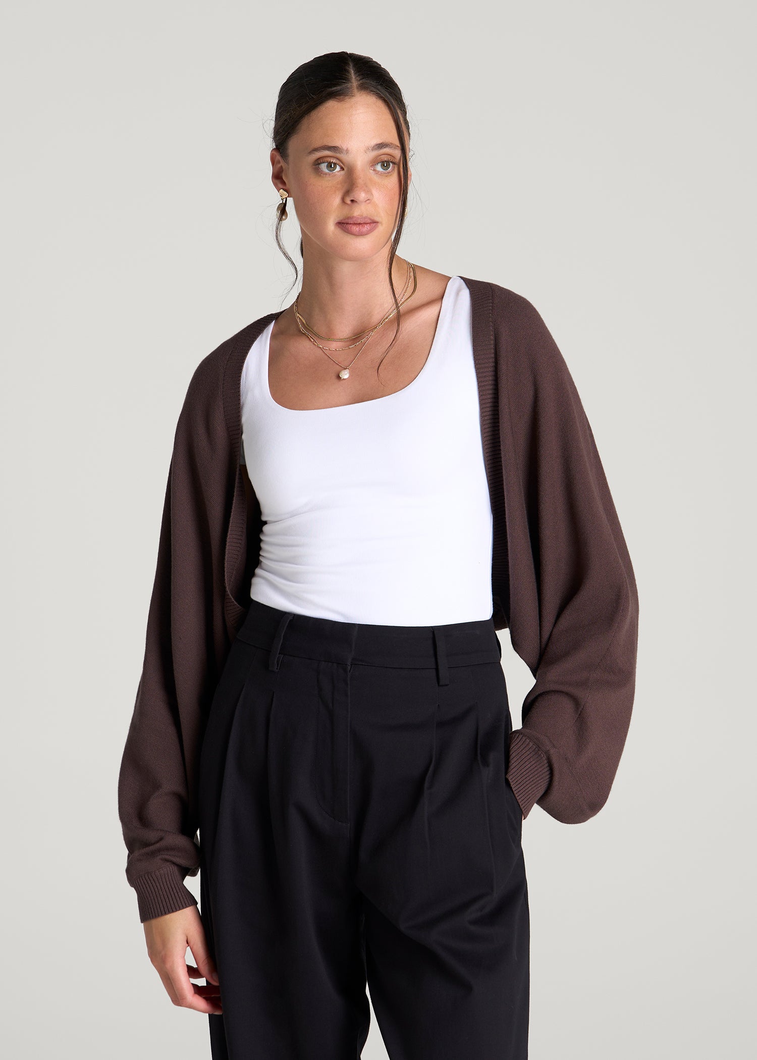 Shrug for Tall Women in Dark Brown
