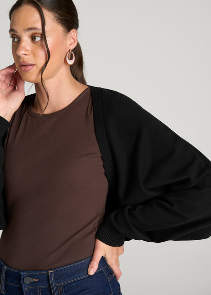 Shrug for Tall Women in Deep Black