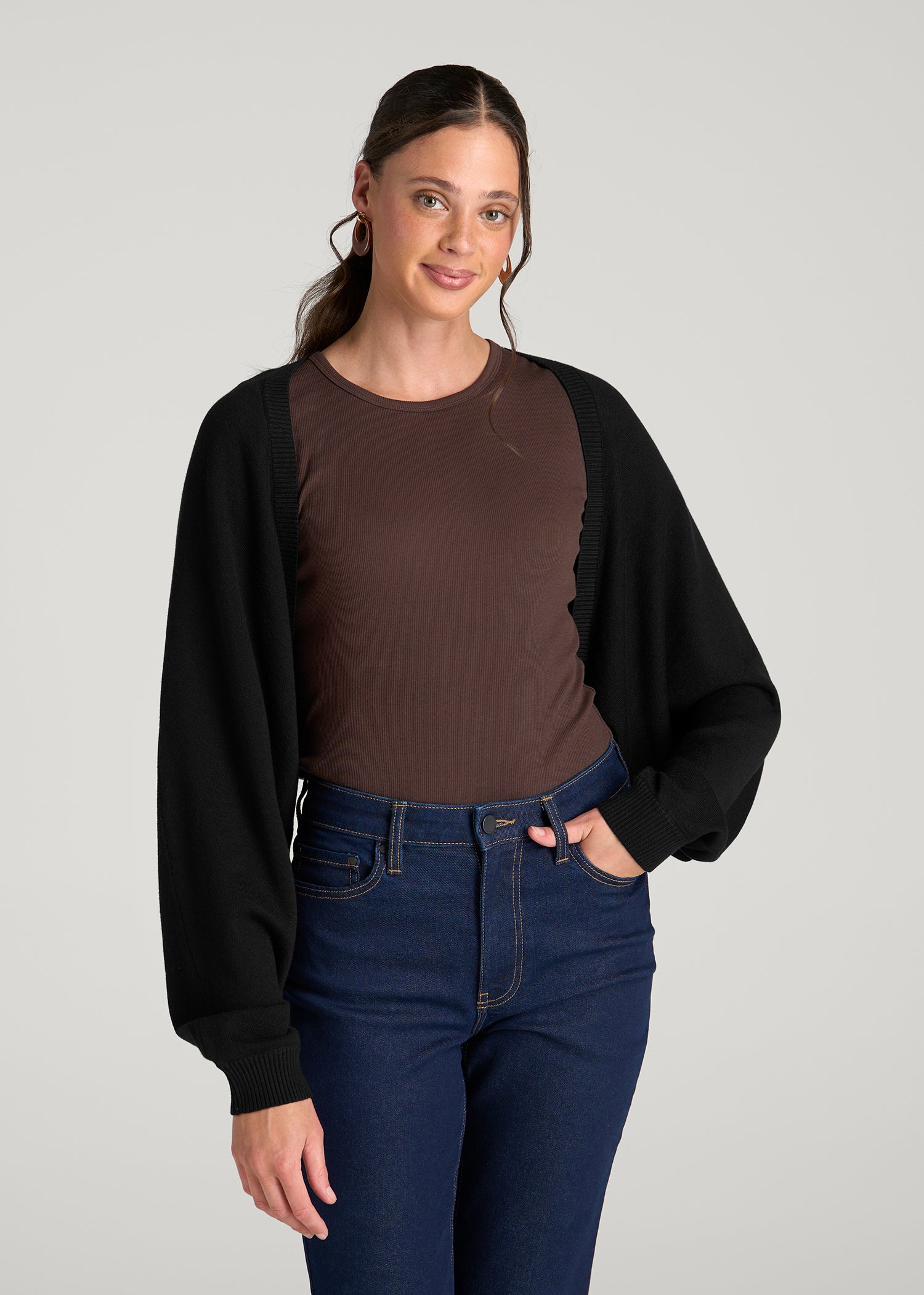 Shrug for Tall Women in Deep Black