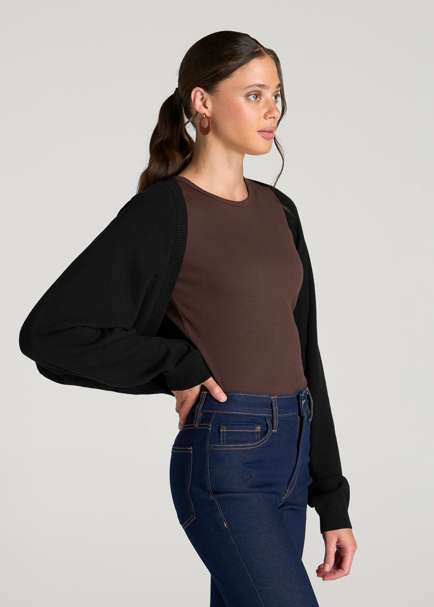 Shrug for Tall Women in Deep Black