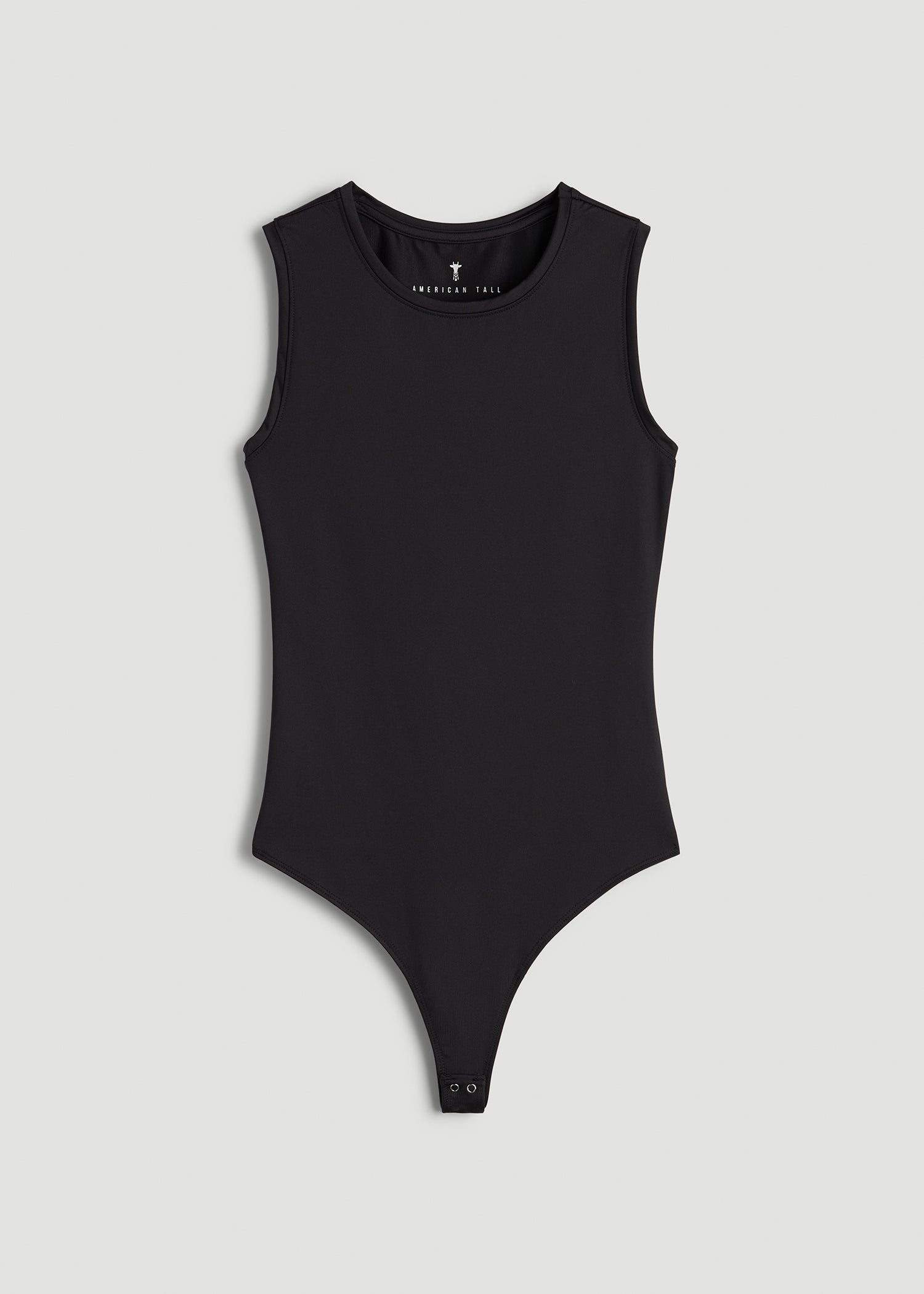 Sleeveless Crewneck Bodysuit for Tall Women in Black