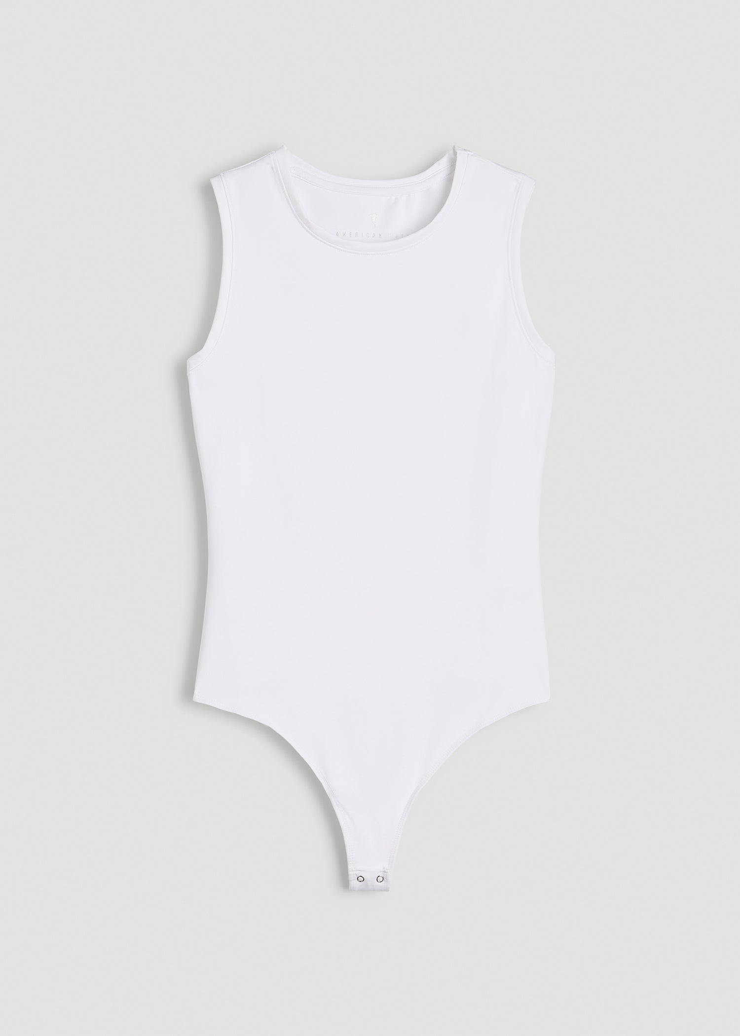 Sleeveless Crewneck Bodysuit for Tall Women in Bright White