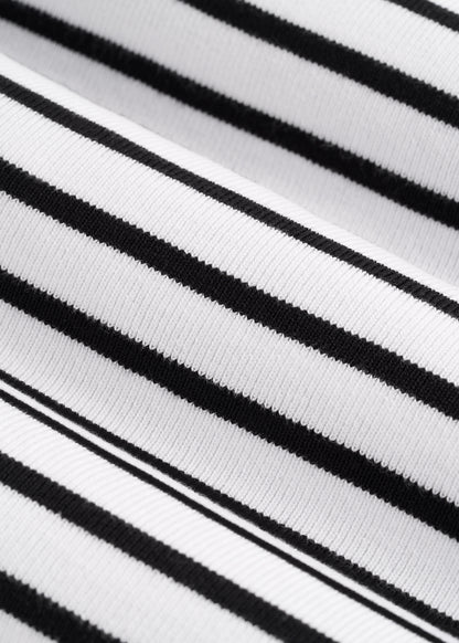 Sleeveless Knit Top for Tall Women in Bold Black Stripe