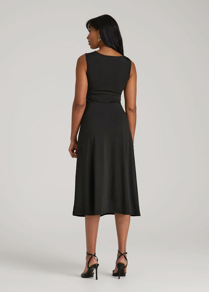 Sleeveless Knot Front Dress for Tall Women in Black M / Extra Tall / Black Sleeveless Knot Front Dress for Tall Women in Black M / Extra Tall / Black
