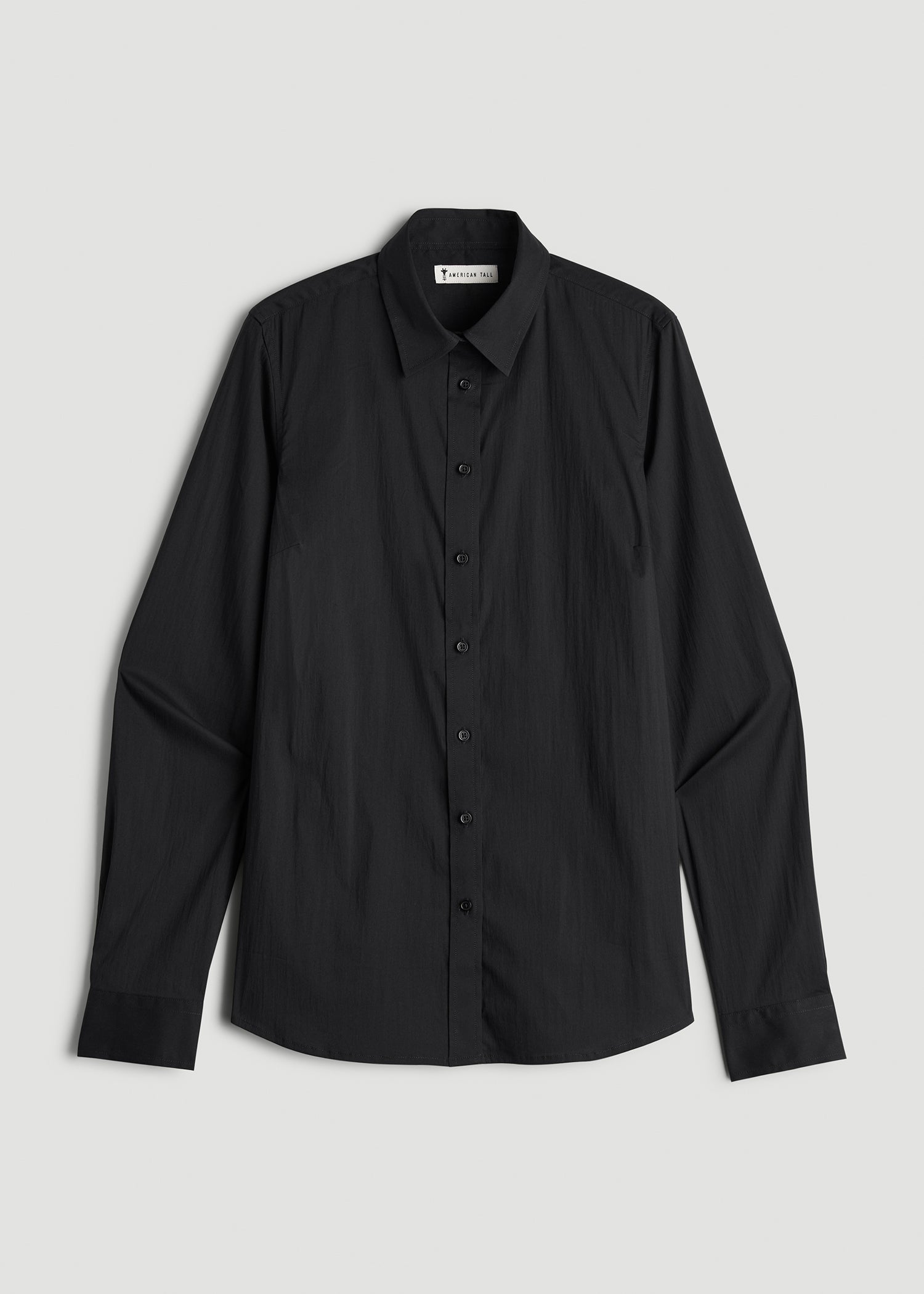 Slim Fit Button-Up Shirt for Tall Women in Black