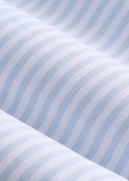 Slim Fit Button-Up Shirt for Tall Women in Light Blue Stripe