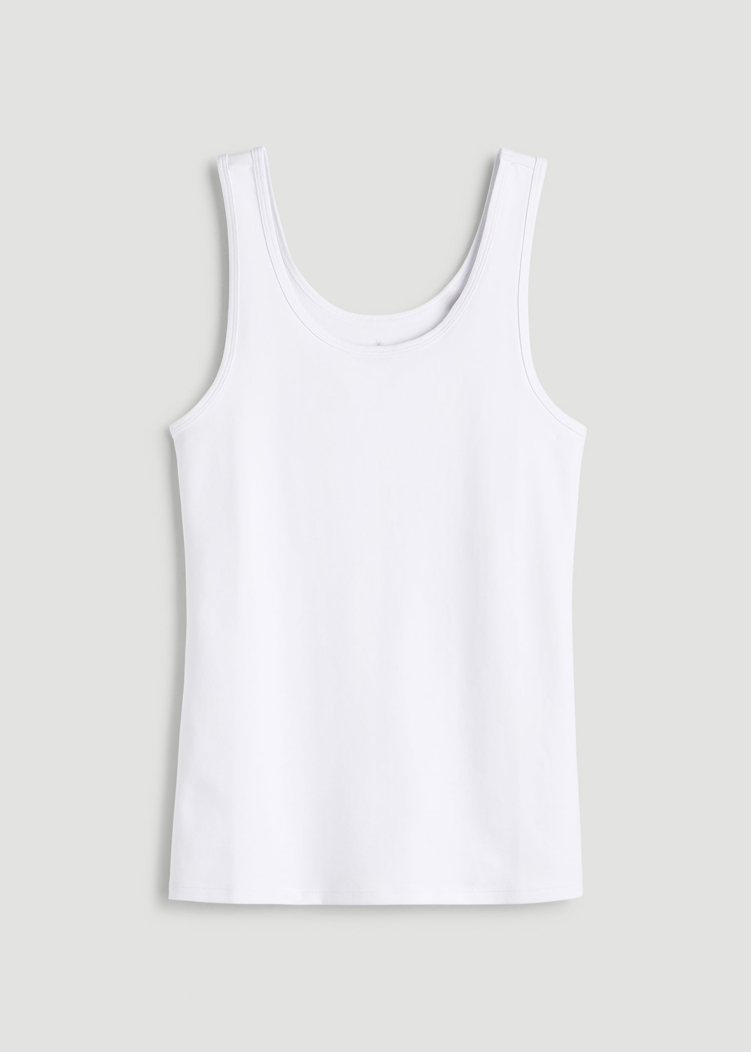 Slim Fit Jersey Tank for Tall Women in Optic White