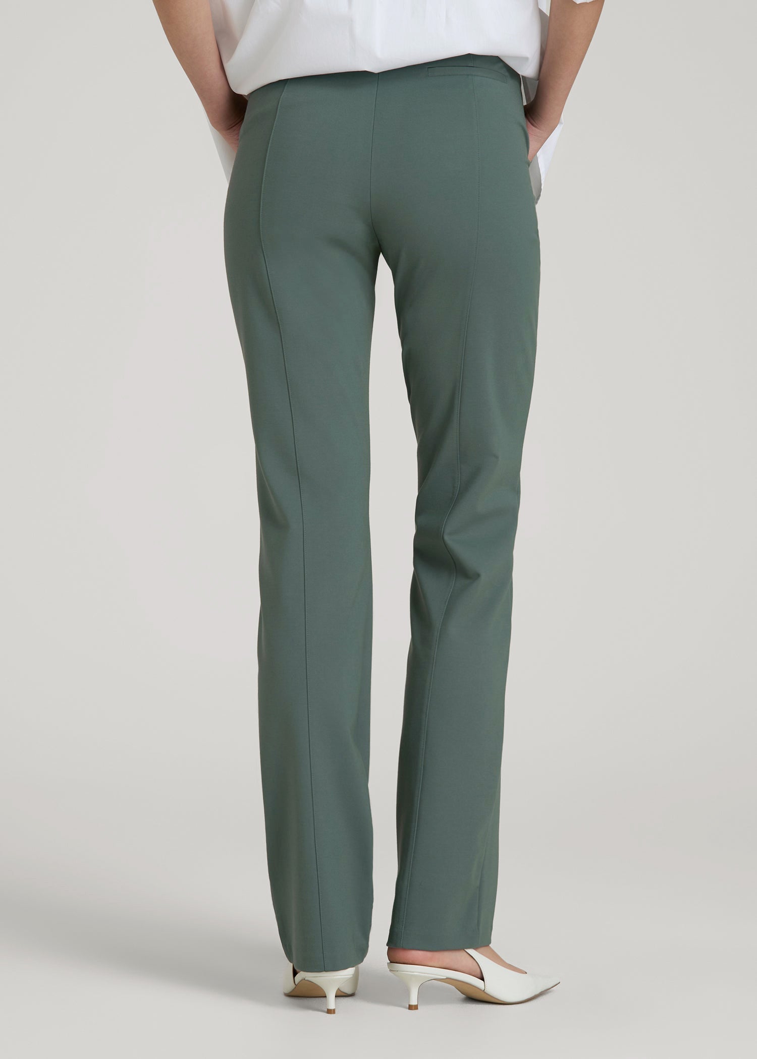 Freedom Flex Slim Straight Leg Dress Pants for Tall Women in Balsam Green 18 / Tall / Balsam Green Freedom Flex Slim Straight Leg Dress Pants for Tall Women in Balsam Green 18 / Tall / Balsam Green