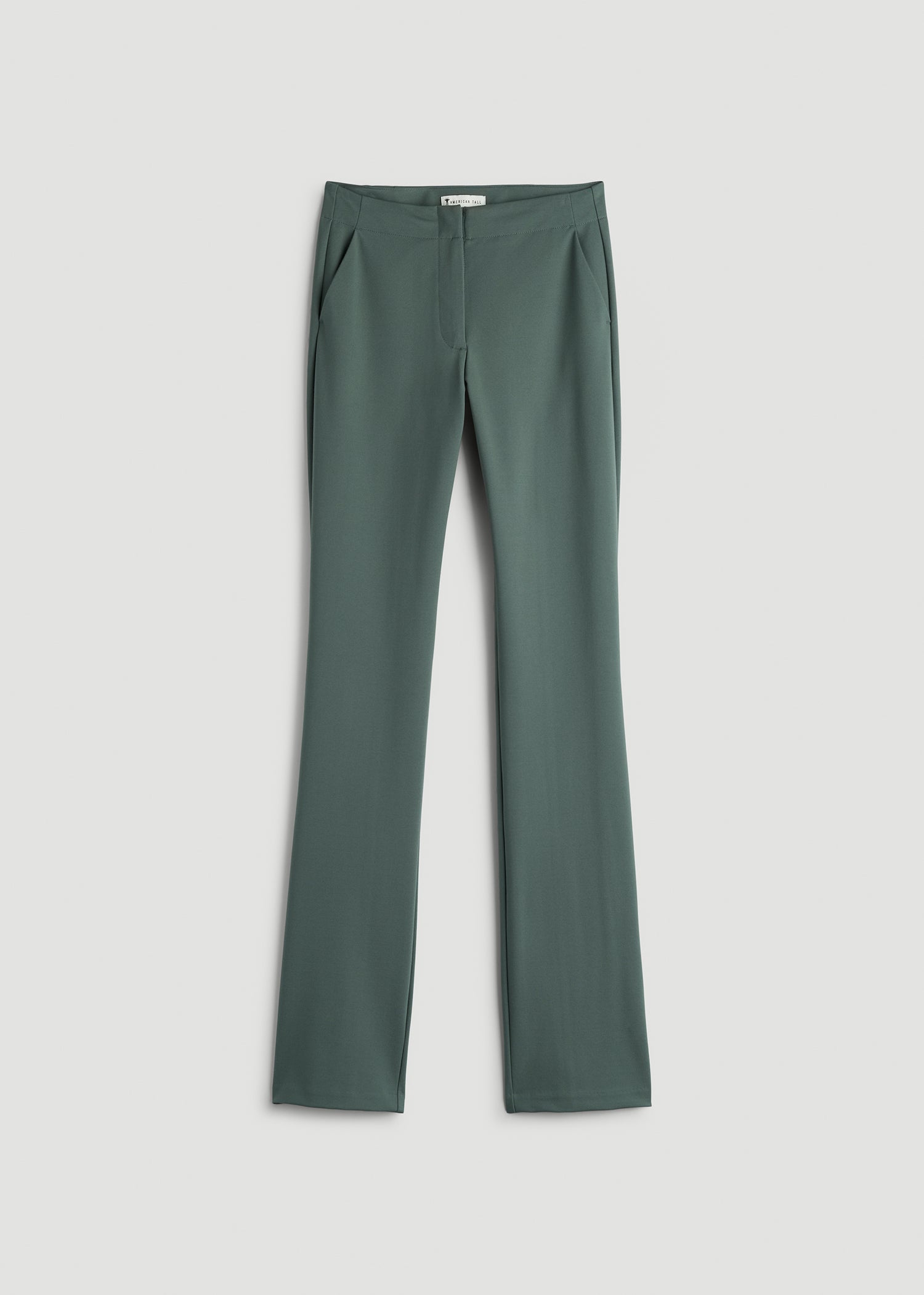 Slim Straight Leg Dress Pants for Tall Women in Balsam Green