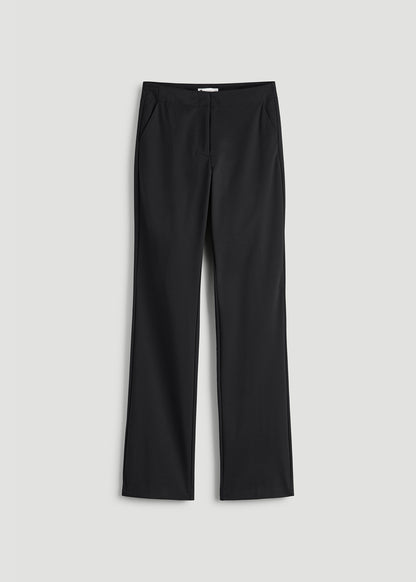 Slim Straight Leg Dress Pants for Tall Women in Black