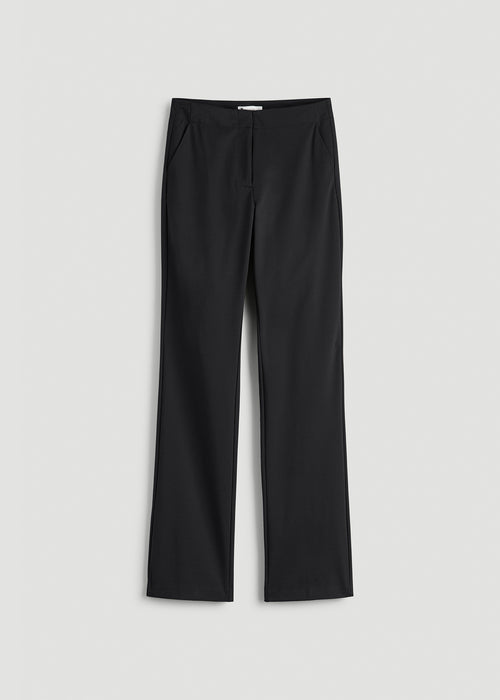 Slim Straight Leg Dress Pants for Tall Women in Black