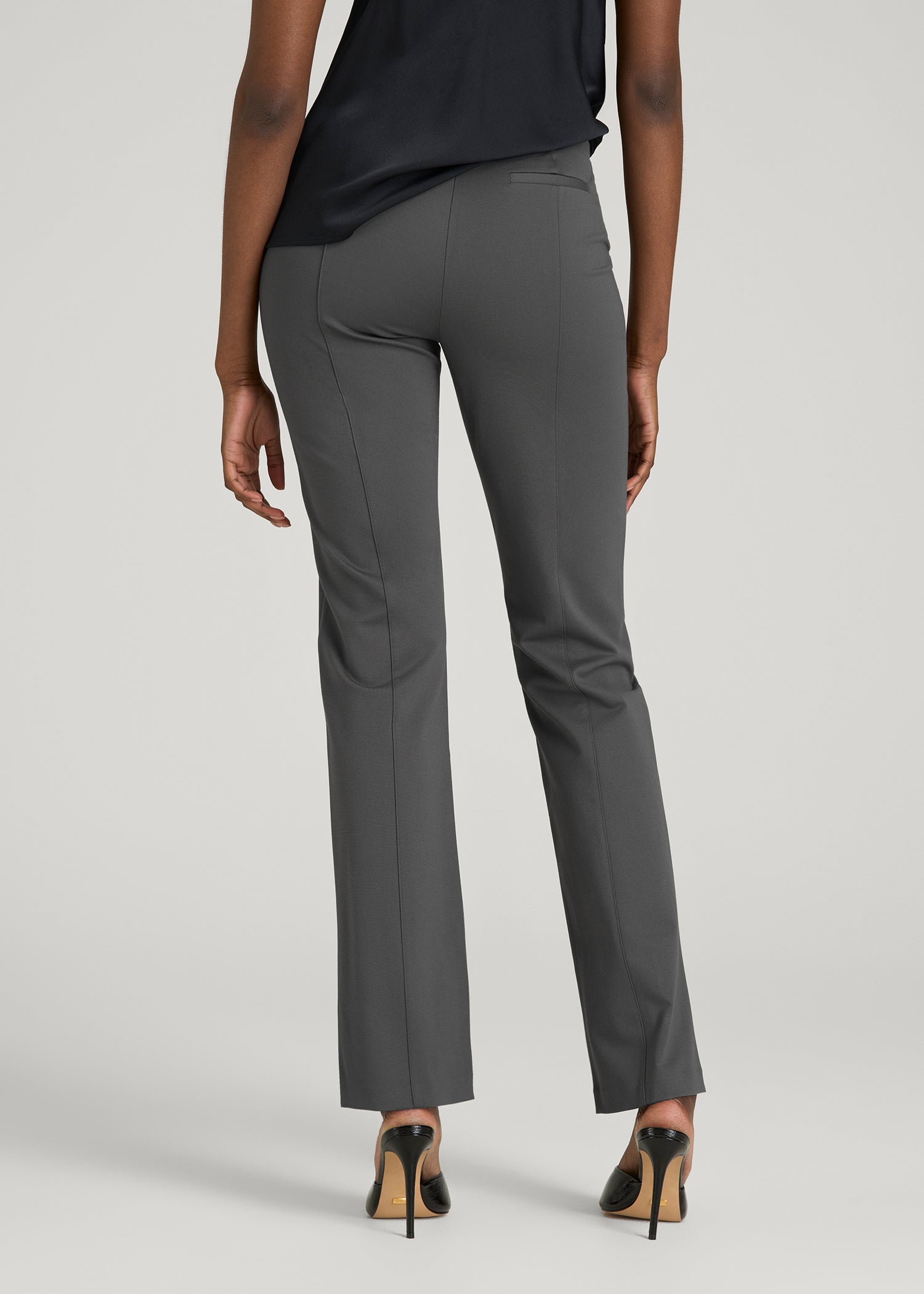 Freedom Flex Slim Straight Leg Dress Pants for Tall Women in Slate