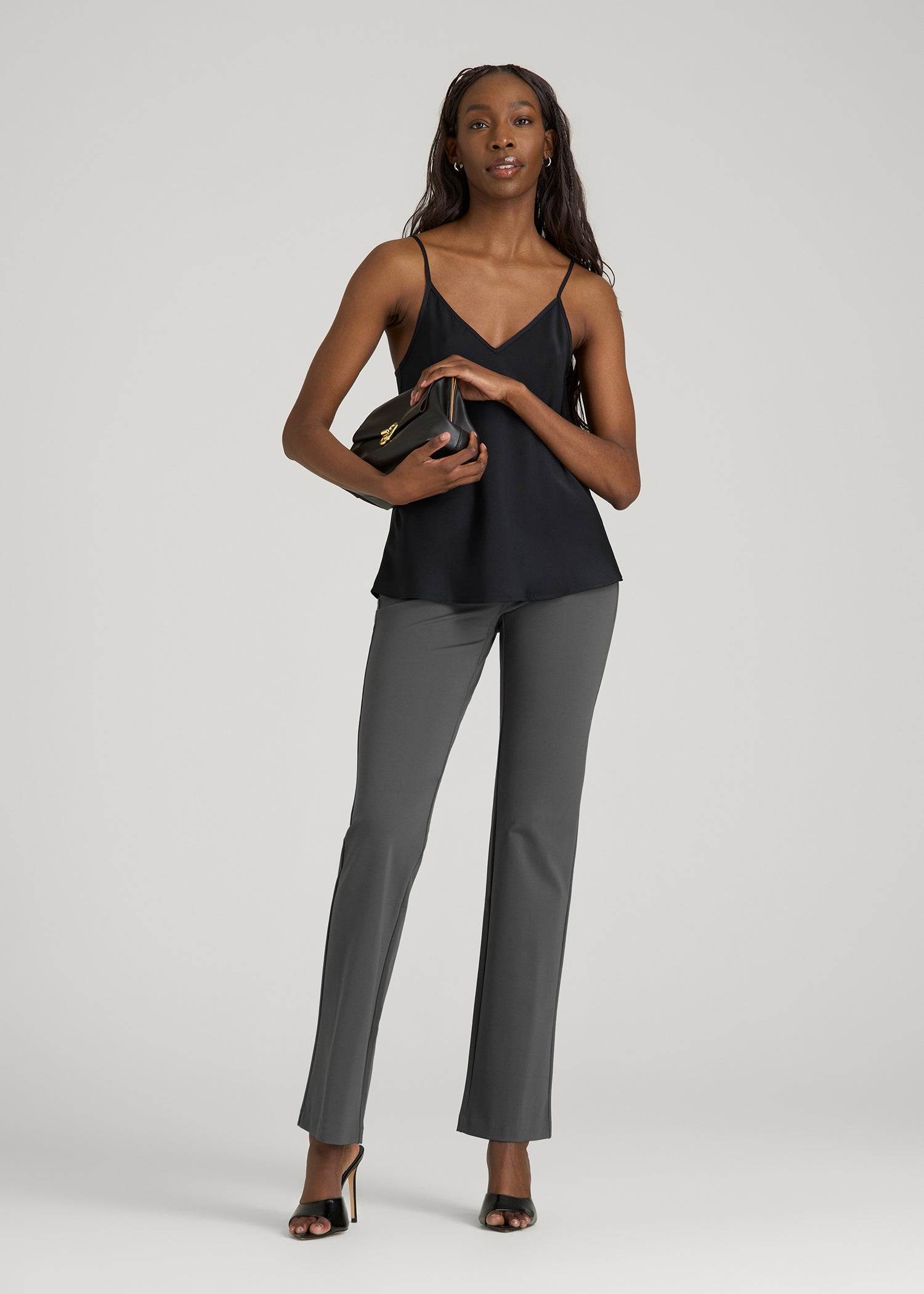 Freedom Flex Slim Straight Leg Dress Pants for Tall Women in Slate