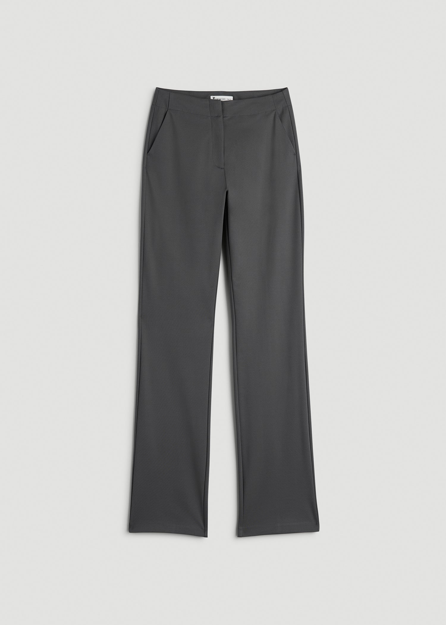 Slim Straight Leg Dress Pants for Tall Women in Slate