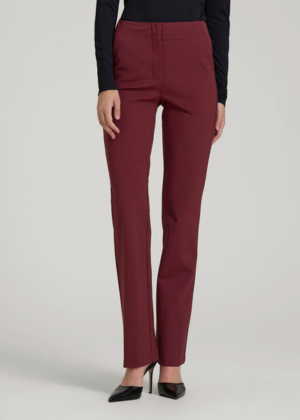 Freedom Flex Slim Straight Leg Dress Pants for Tall Women in Tawny Port 8 / Tall / Tawny Port
