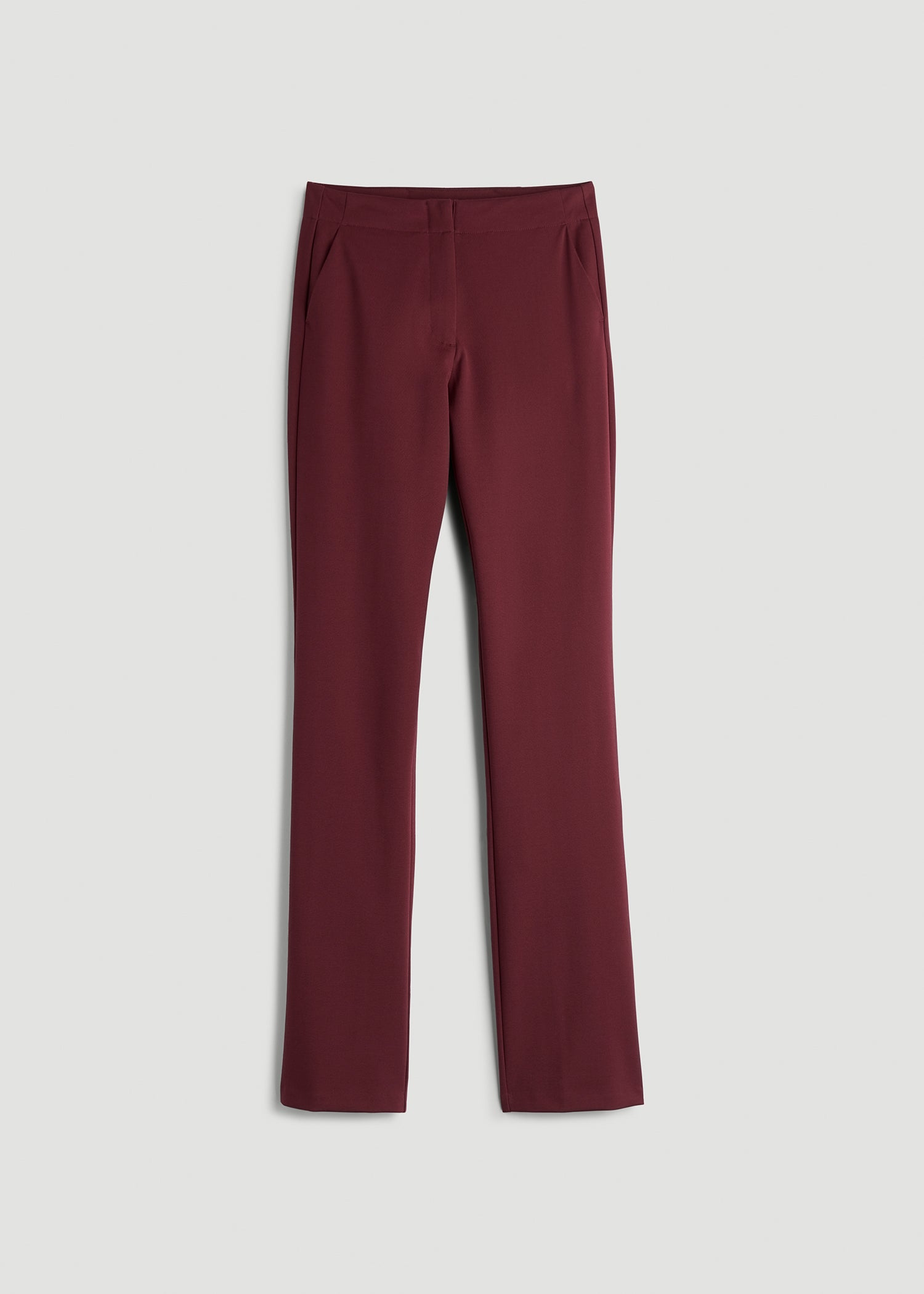 Slim Straight Leg Dress Pants for Tall Women in Tawny Port