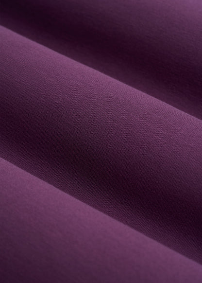 Soft Motion Cropped Zip Up Hoodie for Tall Women in Aubergine