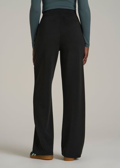 Soft Motion Pleated Wide Leg Pant for Tall Women in Black