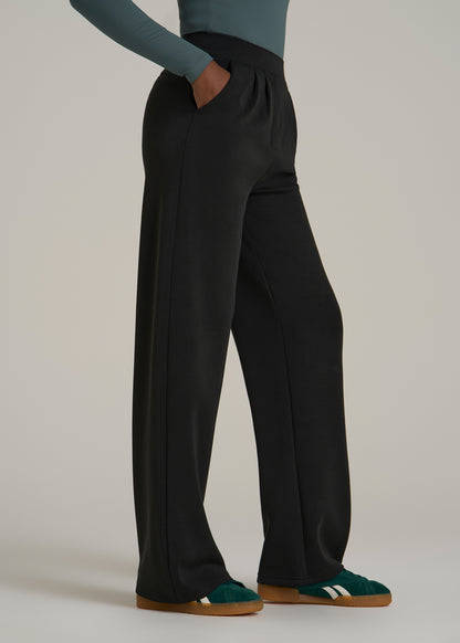 Soft Motion Pleated Wide Leg Pant for Tall Women in Black