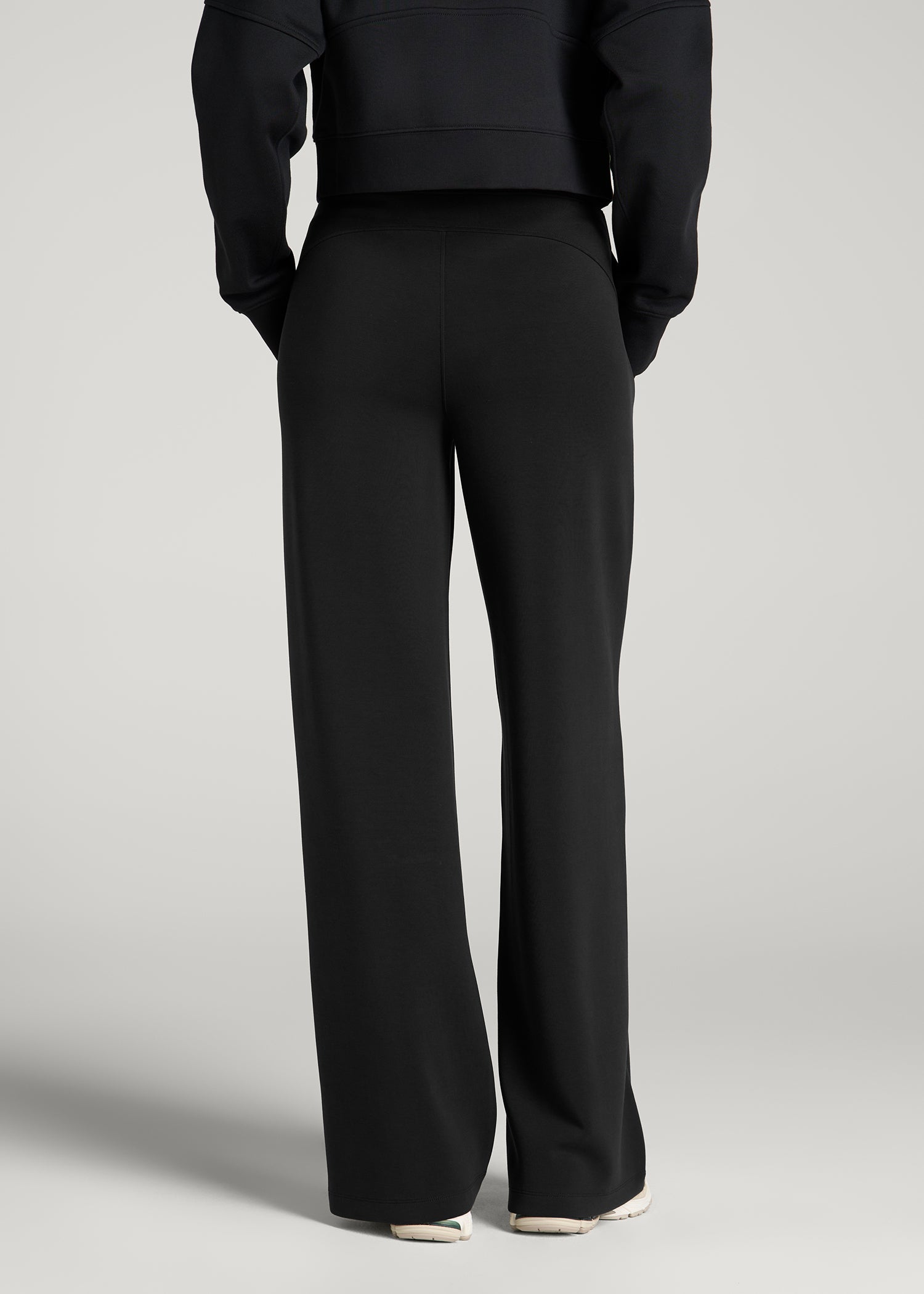 Soft Motion Pull-On Tie Waist Pants for Tall Women in Black