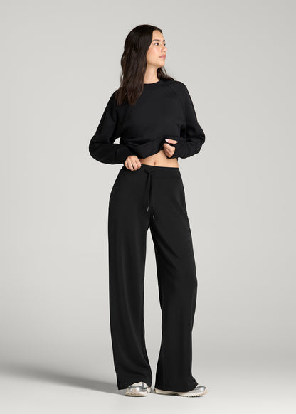 Soft Motion Pull-On Tie Waist Pants for Tall Women in Black