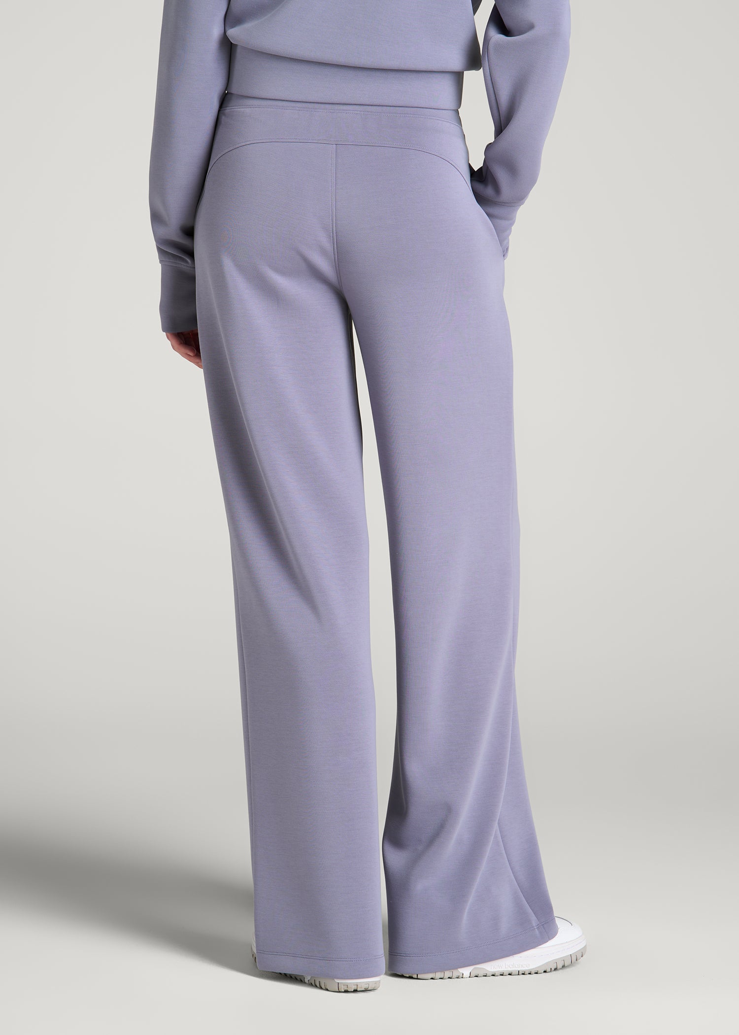 Soft Motion Pull-On Tie Waist Pants for Tall Women in Blue Granite