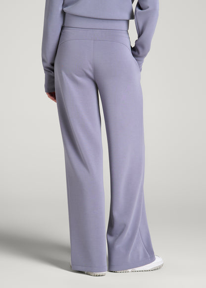 Soft Motion Pull-On Tie Waist Pants for Tall Women in Blue Granite