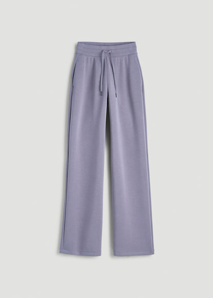 Soft Motion Pull-On Tie Waist Pants for Tall Women in Blue Granite