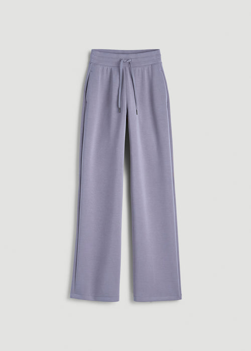 Soft Motion Pull-On Tie Waist Pants for Tall Women in Blue Granite