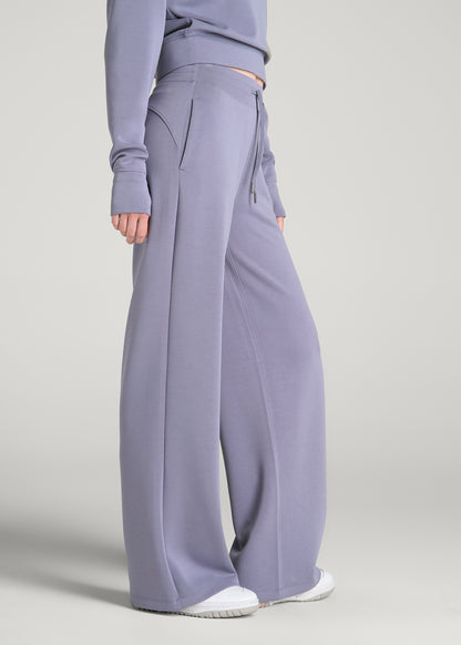 Soft Motion Pull-On Tie Waist Pants for Tall Women in Blue Granite