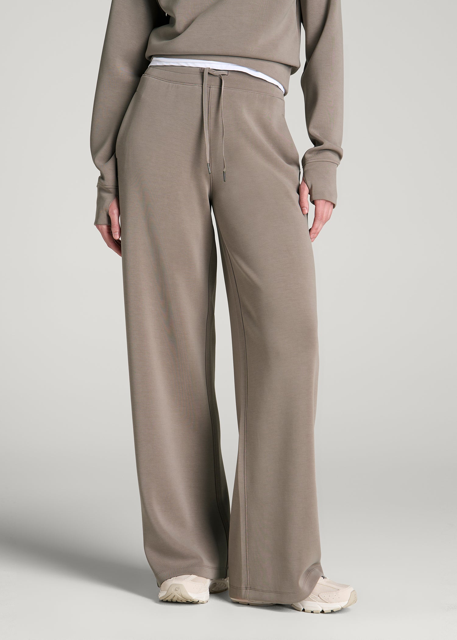 Soft Motion Pull-On Tie Waist Pants for Tall Women in Portobello