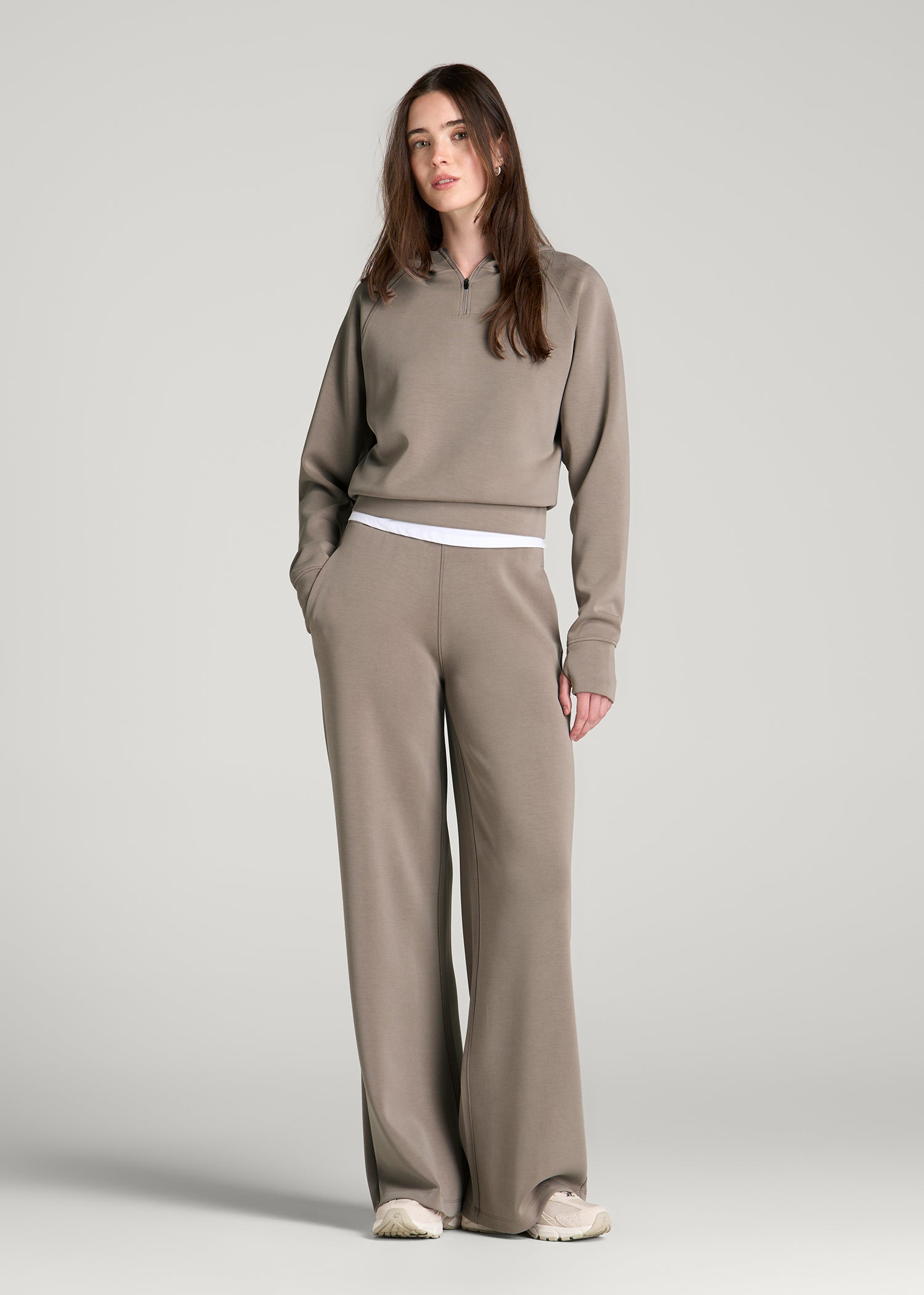 Soft Motion Pull-On Tie Waist Pants for Tall Women in Portobello