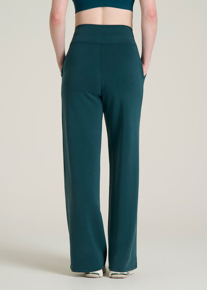 Soft Motion Wide Leg Ultra High Rise Pant for Tall Women in Deep Teal