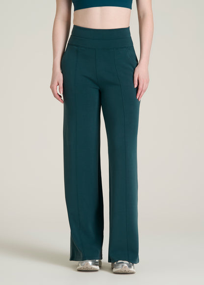Soft Motion Wide Leg Ultra High Rise Pant for Tall Women in Deep Teal