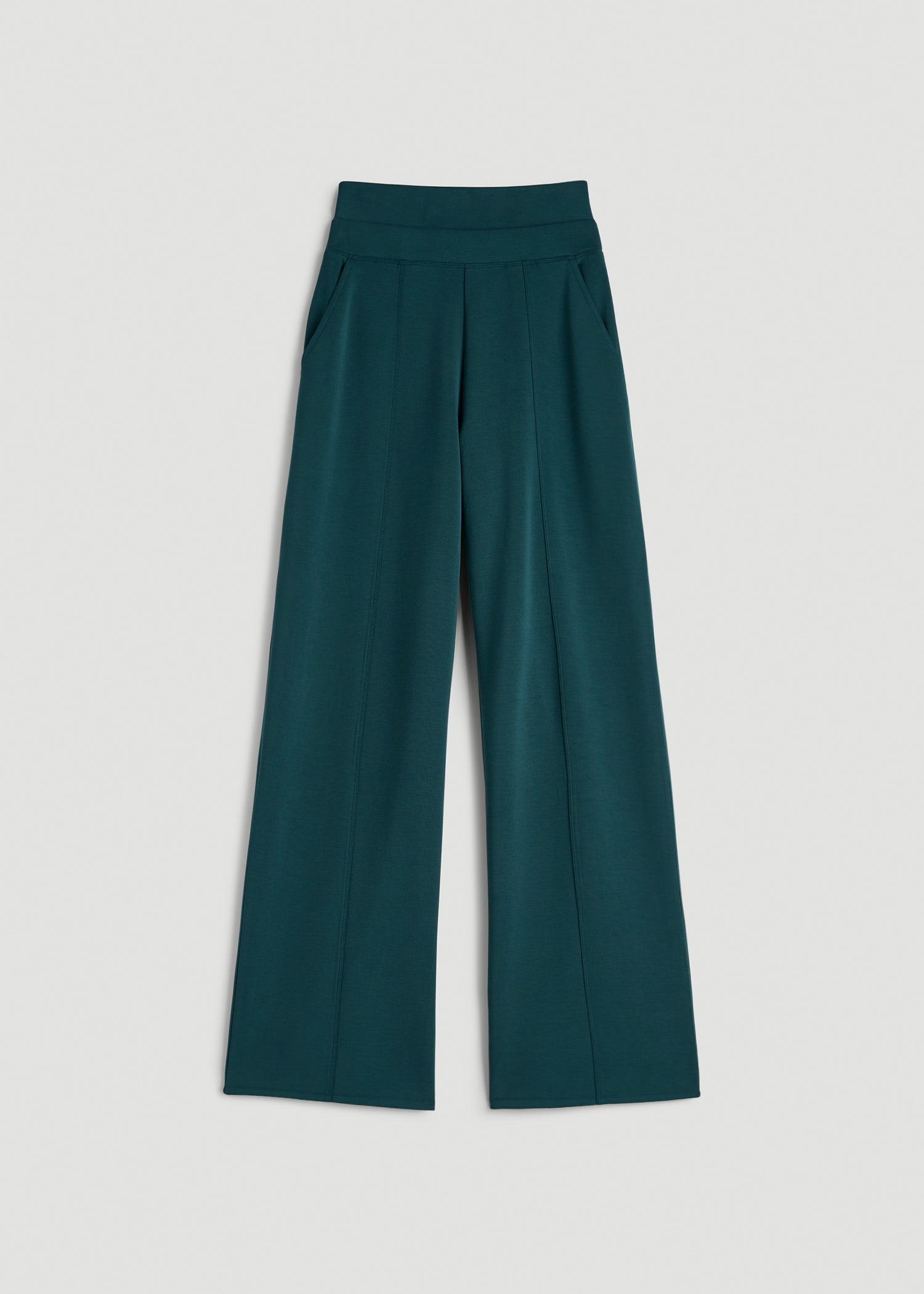 Soft Motion Wide Leg Ultra High Rise Pant for Tall Women in Deep Teal