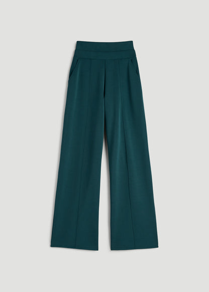 Soft Motion Wide Leg Ultra High Rise Pant for Tall Women in Deep Teal