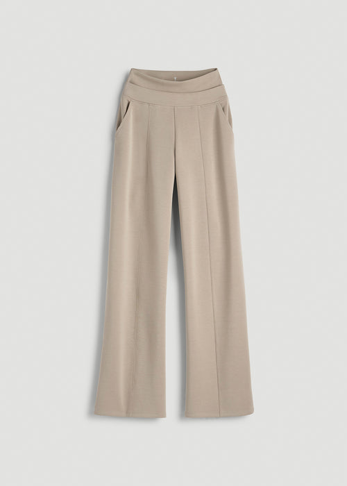 Soft Motion Wide Leg Ultra High Rise Pant for Tall Women in Simply Taupe
