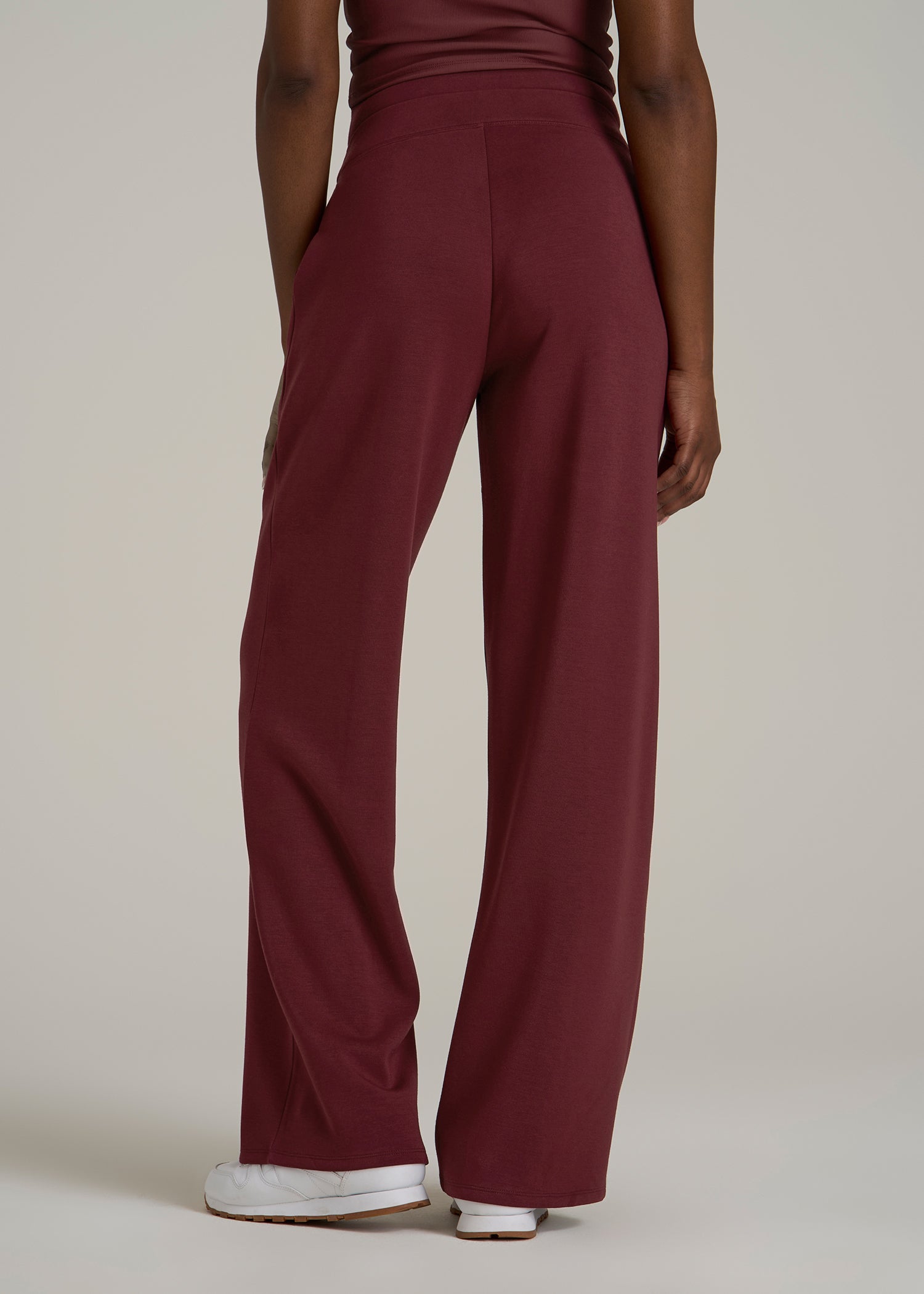Soft Motion Wide Leg Ultra High Rise Pant for Tall Women in Tawny Port