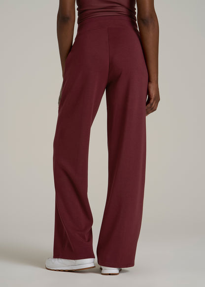 Soft Motion Wide Leg Ultra High Rise Pant for Tall Women in Tawny Port