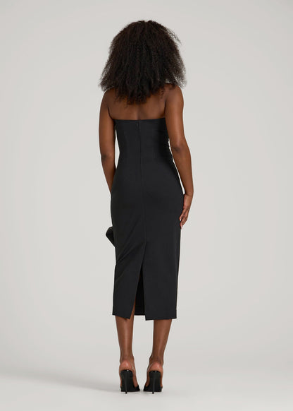 Flex Ponte Fitted Bustier Dress for Tall Women in Black
