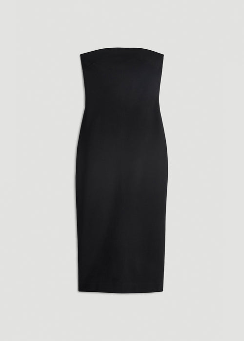 Soft Flex Ponte Fitted Bustier Dress for Tall Women in Black