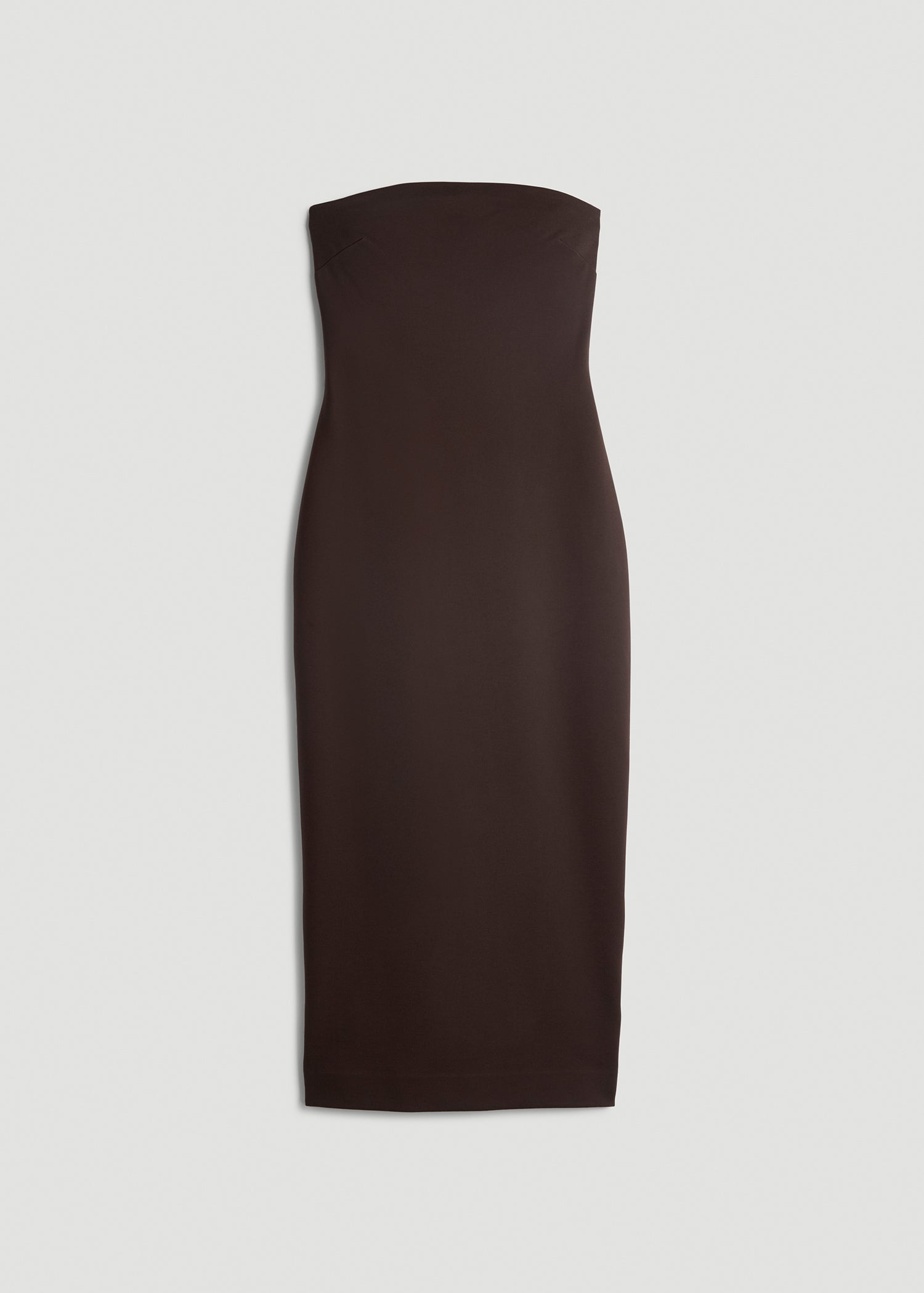 Soft Flex Ponte Fitted Bustier Dress for Tall Women in Espresso